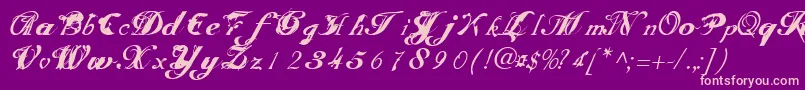 Scripteriatoid Font – Pink Fonts on Purple Background