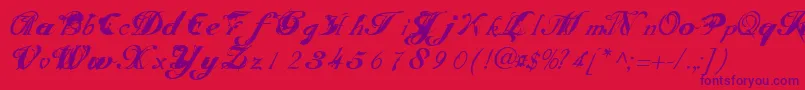 Scripteriatoid Font – Purple Fonts on Red Background