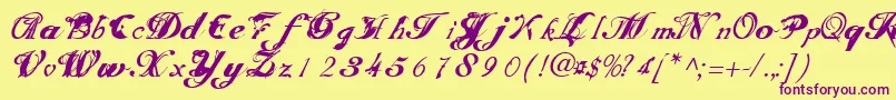 Scripteriatoid Font – Purple Fonts on Yellow Background