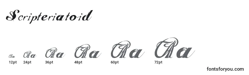 Scripteriatoid Font Sizes