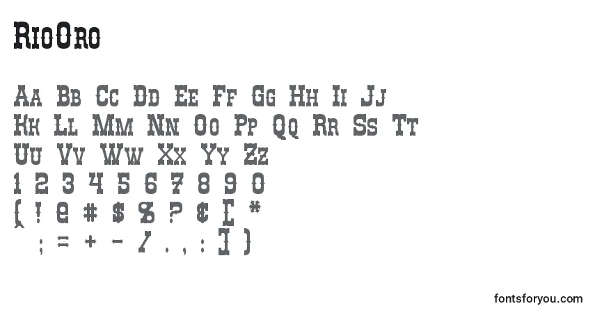 Schriftart RioOro (91252) – Alphabet, Zahlen, spezielle Symbole