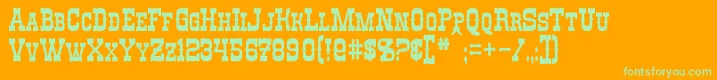 RioOro Font – Green Fonts on Orange Background
