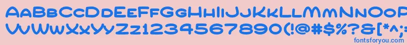 CompurBold-Schriftart – Blaue Schriften auf rosa Hintergrund