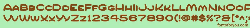 CompurBold-fontti – ruskeat fontit vihreällä taustalla