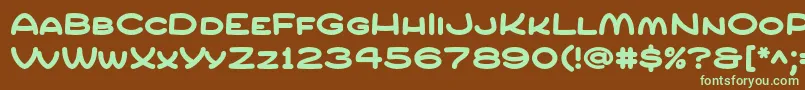 CompurBold-fontti – vihreät fontit ruskealla taustalla