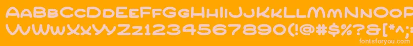 CompurBold-fontti – vaaleanpunaiset fontit oranssilla taustalla
