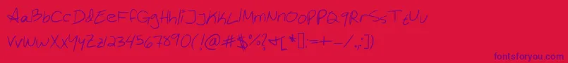 Gurrrrl Font – Purple Fonts on Red Background