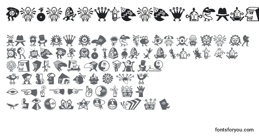 Schriftart Minipicslilcreatures – Alphabet, Zahlen, spezielle Symbole