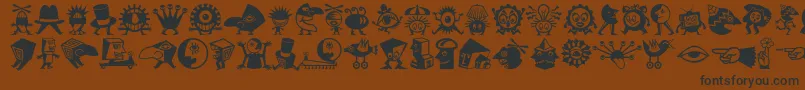 Minipicslilcreatures Font – Black Fonts on Brown Background