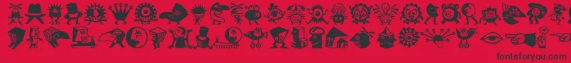 Minipicslilcreatures Font – Black Fonts on Red Background