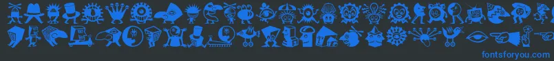 Minipicslilcreatures Font – Blue Fonts on Black Background