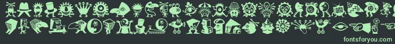 Minipicslilcreatures Font – Green Fonts on Black Background