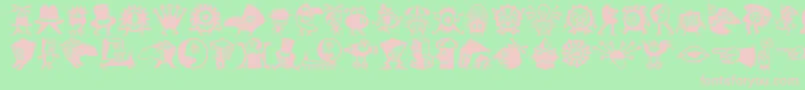 Minipicslilcreatures Font – Pink Fonts on Green Background