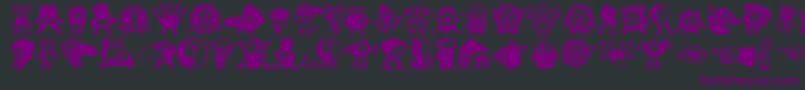 Czcionka Minipicslilcreatures – fioletowe czcionki na czarnym tle