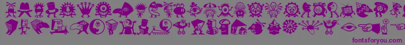 Minipicslilcreatures Font – Purple Fonts on Gray Background