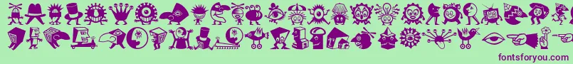 fuente Minipicslilcreatures – Fuentes Moradas Sobre Fondo Verde