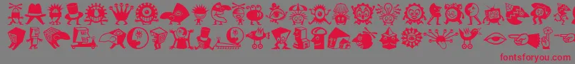 Czcionka Minipicslilcreatures – czerwone czcionki na szarym tle