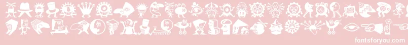 Minipicslilcreatures Font – White Fonts on Pink Background