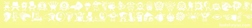 More about Minipicslilcreatures Font Minipicslilcreatures Font – White Fonts on Yellow Background