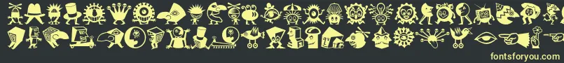 Minipicslilcreatures Font – Yellow Fonts on Black Background