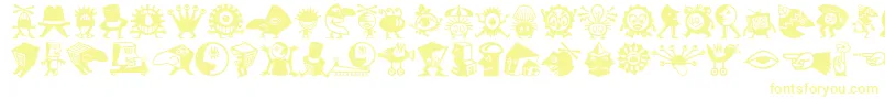 Minipicslilcreatures Font – Yellow Fonts on White Background