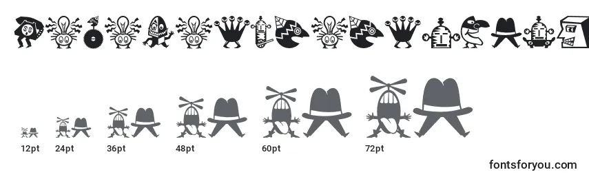 Размеры шрифта Minipicslilcreatures