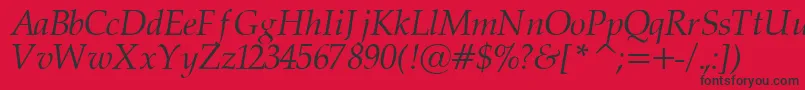 PalatinorItalic Font – Black Fonts on Red Background