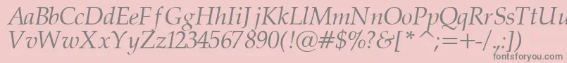 PalatinorItalic Font – Gray Fonts on Pink Background