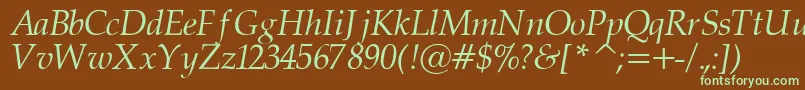 PalatinorItalic Font – Green Fonts on Brown Background