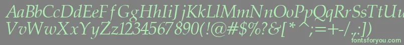 PalatinorItalic-fontti – vihreät fontit harmaalla taustalla