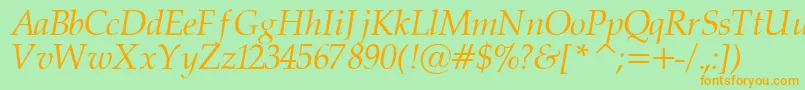 PalatinorItalic Font – Orange Fonts on Green Background