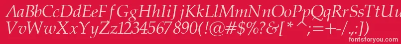 PalatinorItalic Font – Pink Fonts on Red Background