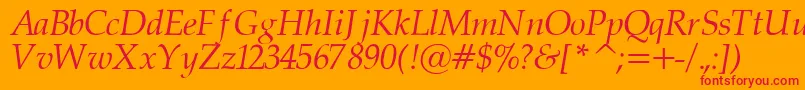 PalatinorItalic Font – Red Fonts on Orange Background