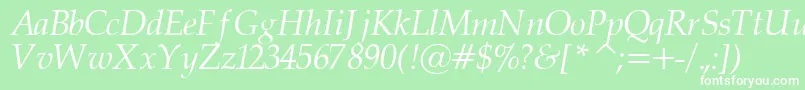 PalatinorItalic Font – White Fonts on Green Background