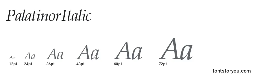 Размеры шрифта PalatinorItalic