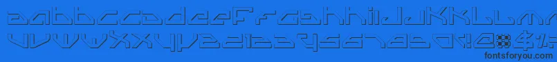フォントSpyv3o – 黒い文字の青い背景