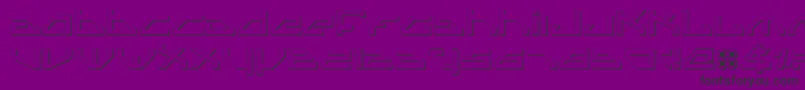 フォントSpyv3o – 紫の背景に黒い文字