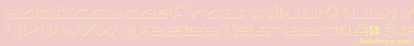 Spyv3o-Schriftart – Gelbe Schriften auf rosa Hintergrund