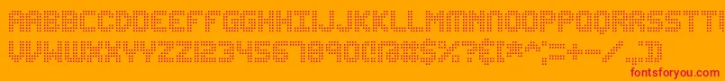 EditUndoDotBrk Font – Red Fonts on Orange Background