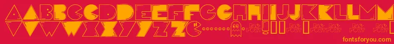 Más sobre la fuente Pac fuente Pac – Fuentes Naranjas Sobre Fondo Rojo