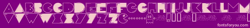 Pac Font – Pink Fonts on Purple Background