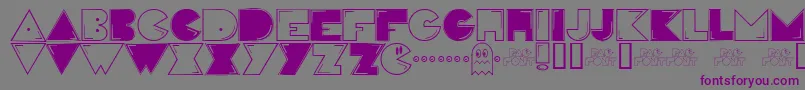フォントPac – 紫色のフォント、灰色の背景