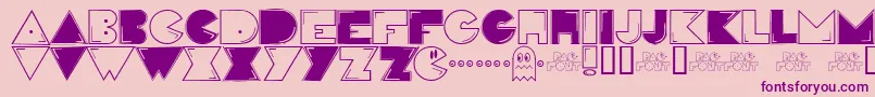 Pac Font – Purple Fonts on Pink Background