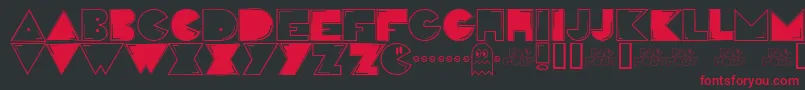 Pac Font – Red Fonts on Black Background