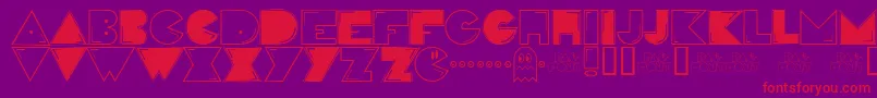 フォントPac – 紫の背景に赤い文字