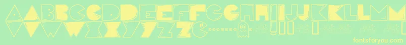 Pac Font – Yellow Fonts on Green Background