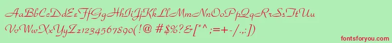 Parkavenuestd Font – Red Fonts on Green Background