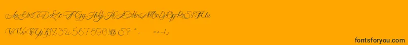 MademoiselleCamilleL-Schriftart – Schwarze Schriften auf orangefarbenem Hintergrund