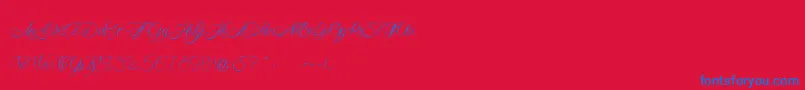 MademoiselleCamilleL Font – Blue Fonts on Red Background