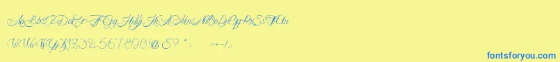 MademoiselleCamilleL Font – Blue Fonts on Yellow Background